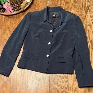 Via Seta Silk Elegant Navy Blazer 100% Silk Via Seta by Sandra Harris